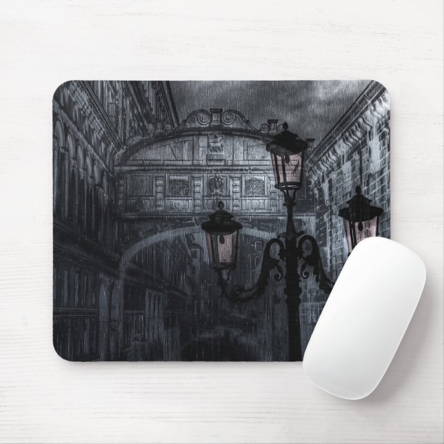 Dunkle Venedig Rain Bridge of Sights at Night Mousepad (Mit Mouse)