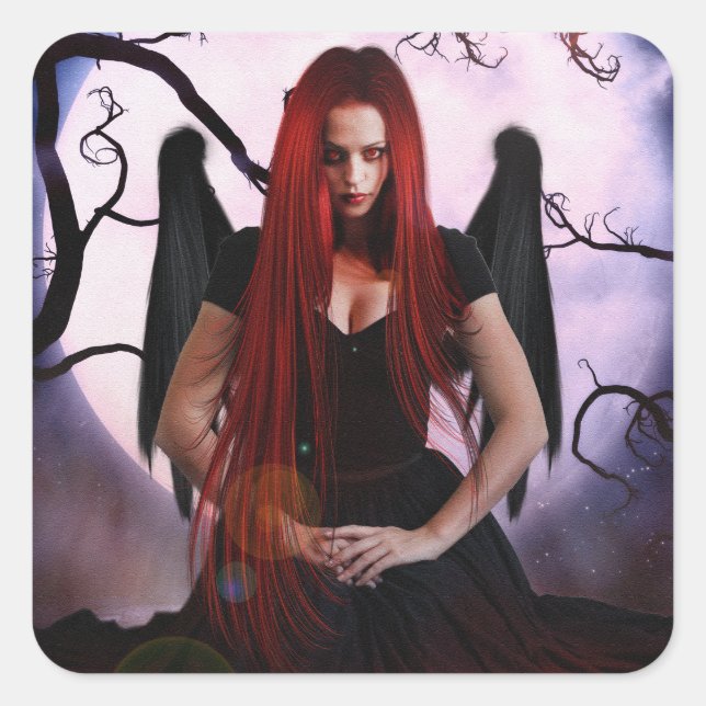 Dunkle Verzauberung Quadratischer Aufkleber (Vorderseite)