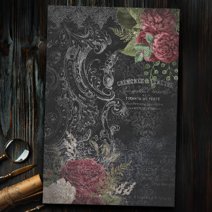 Dunkle Viktorianische französische Rose Ephemera D Seidenpapier