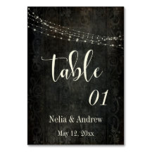 Dunkle Vintage Design Cream Typografy Tischnummer