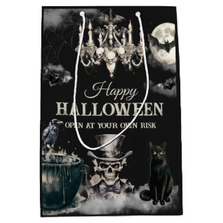 Dunkle Vintage-Gotik-Schädel-Jahres-Halloween-Part Mittlere Geschenktüte