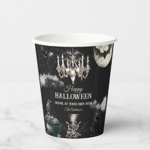 Dunkle Vintage-Gotik-Schädel-Jahres-Halloween-Part Pappbecher
