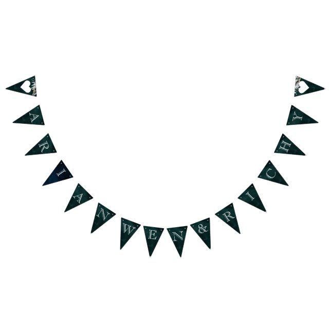 Dunkle Vintage Kranz-Jagdfahnen Smarald Wimpelkette (Alle)