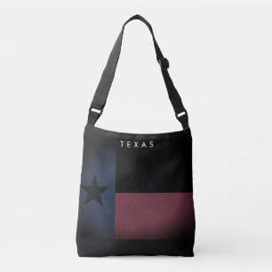 Dunkle Vintage-Texas-Flagge benutzerdefinierte Cro Tragetaschen Mit Langen Trägern