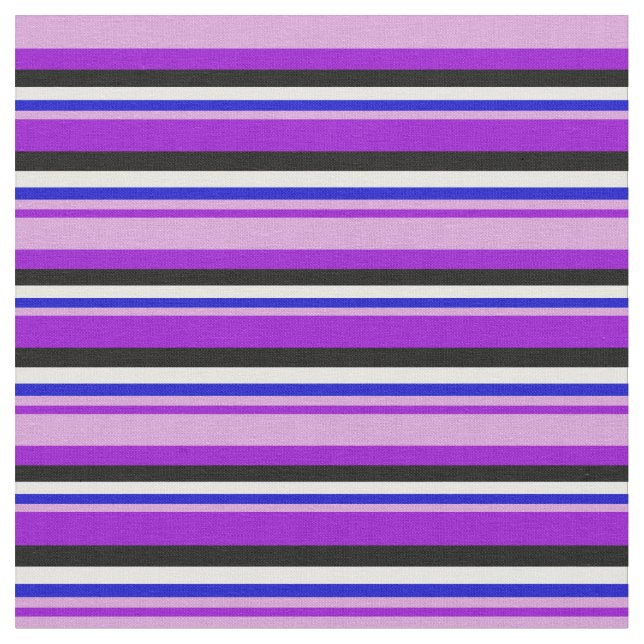 Dunkle Violette, Pflaume, Blau, Weiß und Schwarzes Stoff (Nahaufnahme)