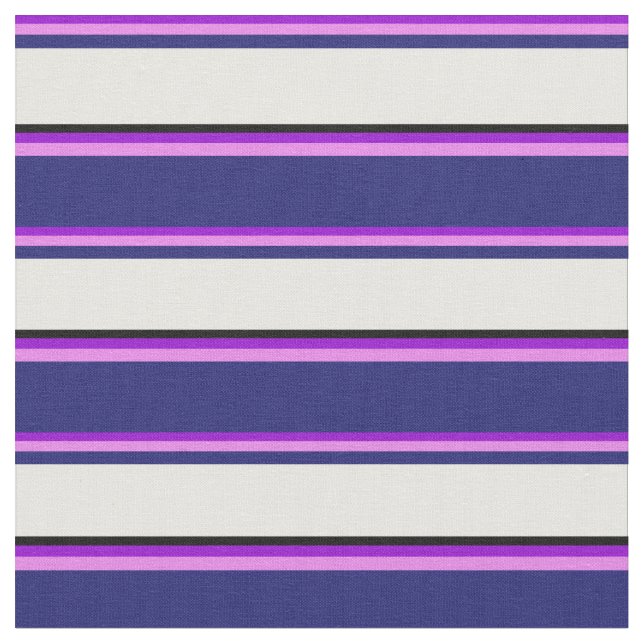 Dunkle Violette, Violet, Midnight Blue, White & Bl Stoff (Nahaufnahme)