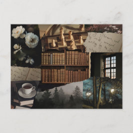 Dunkle / weiche Akademiker-Scrapbook-Collage Postkarte