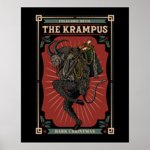 Dunkle Weihnachts Folklorischer Teufel Krampusbeut Poster