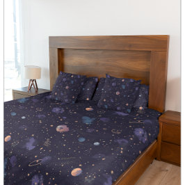 Dunkle Weltraumplaneten stars nebelfarbenes Muster Kissenbezug