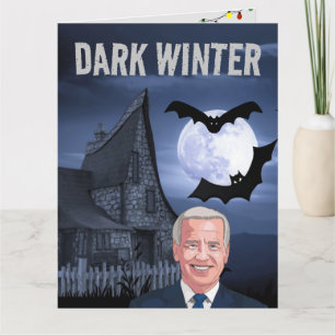 DUNKLE WINTER-LUSTIGE JOE BIDEN-WEIHNACHTS-GROSSE  KARTE