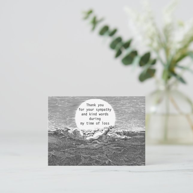 Dunkle Wolke Danke Karte (Stehend Vorderseite)