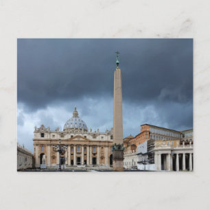 Dunkle Wolken über der Basilika St. Peters, Vatika Postkarte