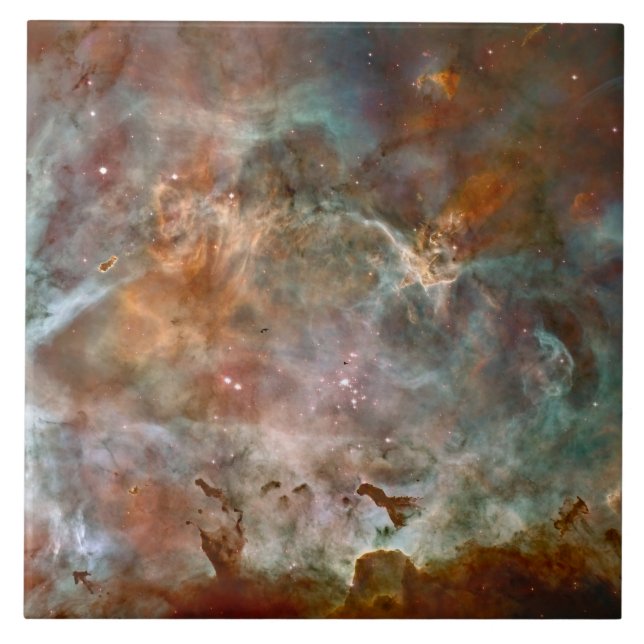 Dunkle Wolken von Carina Nebula Hubble Space Fliese (Vorderseite)