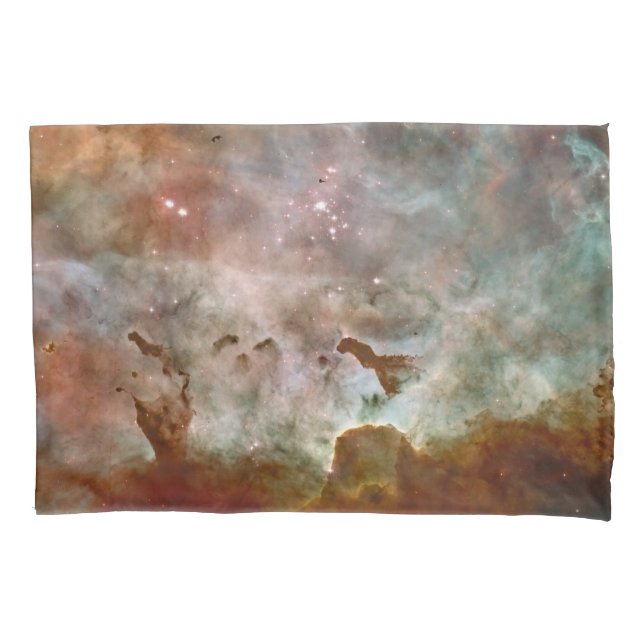 Dunkle Wolken von Carina Nebula Hubble Space Kissenbezug (Vorderseite-Links)