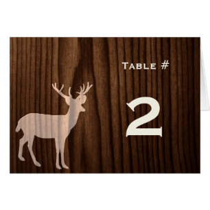 Dunkle Wood Deer Wedding Reception Tischnummer