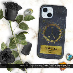Dunkle Zodiac-Astrologie: Schwarz & Gold iPhone 16 Hülle