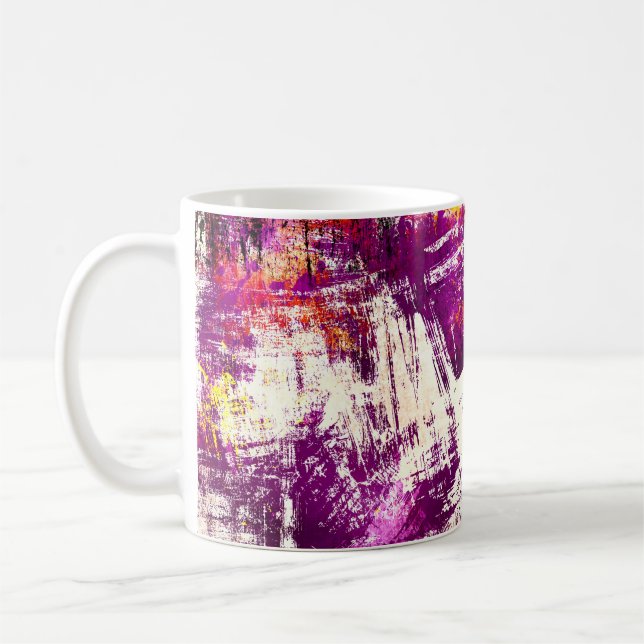 Dunkler abstrakter Klecks Hintergrund Kaffeetasse (Links)
