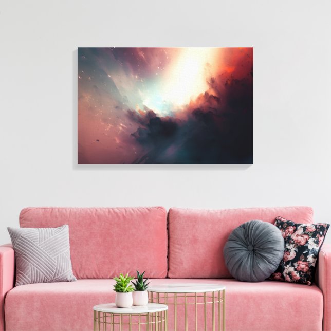 Dunkler abstrakter Kunstdruck Leinwanddruck (Insitu (Wohnzimmer))
