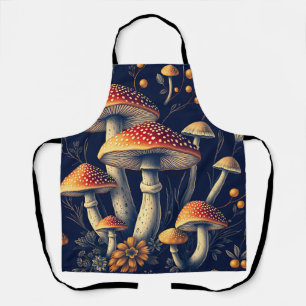 Dunkler Amanita Muscaria Pilz Wald Schürze