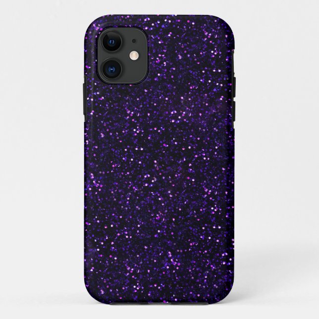Dunkler Amethyst lila Glitter Case-Mate iPhone Hülle (Rückseite)