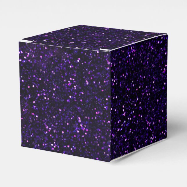 Dunkler Amethyst lila Glitzer Geschenkschachtel (Vorderseite)