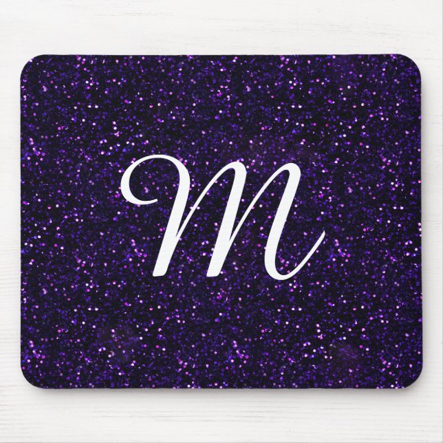 Dunkler Amethyst lila Glitzer Mousepad (Vorne)
