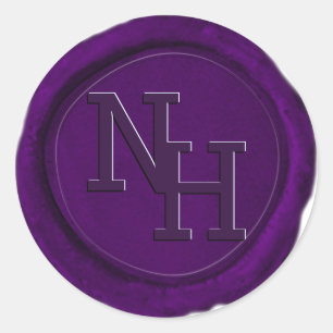 Dunkler Amethyst Lila Wax Siegel Monogram Sticker