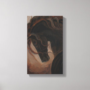 Dunkler Andalusian, Andalusians, Pferdekunst, Leinwanddruck