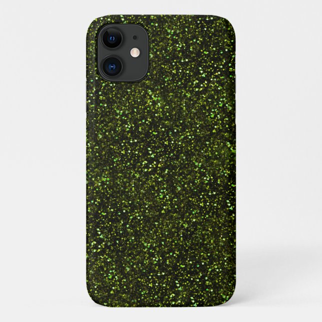 Dunkler apfelgrüner Glitter Case-Mate iPhone Hülle (Rückseite)
