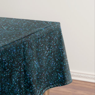 Dunkler Aqua-Blau-Glitter Tischdecke