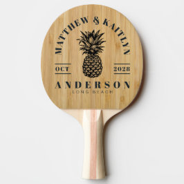 Dunkler Bambus-Tropischer Ananas-Hochzeitskamm Tischtennis Schläger