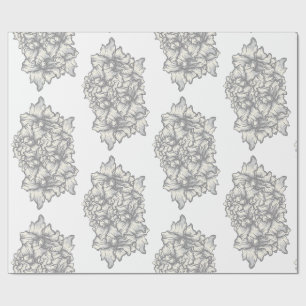 Dunkler Barock-Blumen-Tattoo-Stil Geschenkpapier