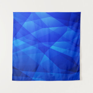 Dunkler BLAU abstrakt polygonal. geometrisch dreie Wandteppich