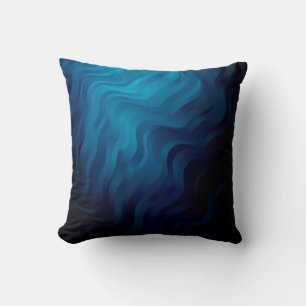 Dunkler BLAU Hintergrund mit Linien. Farbige Illus Kissen
