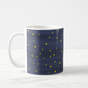 Dunkler blauer Nachthimmel - Sterne Nahtloses Must Kaffeetasse