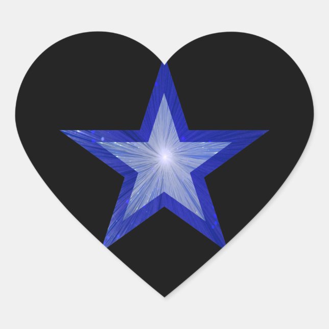 Dunkler Blue Star Aufkleber schwarz (Vorderseite)