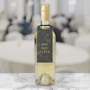 Dunkler Bokeh-Unechter-Gold-Pop-Fizz-Klirren Flaschenanhänger