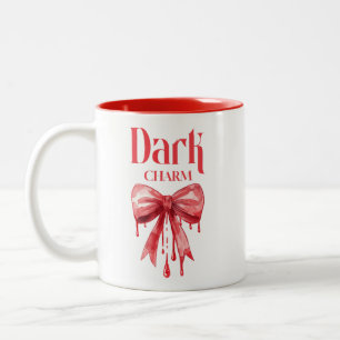 Dunkler Charme Coquette Gothic Bogen Zweifarbige Tasse