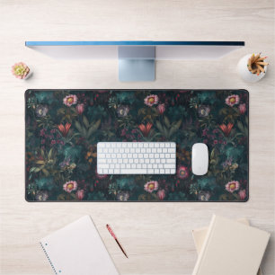 Dunkler Cottage Boho Wildblumengarten  Schreibtischunterlage