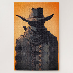 Dunkler Cowboy Outlaw Wandkunst Druck Puzzle
