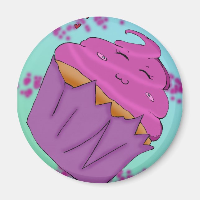 Dunkler Cupcake Magnet (Vorne)