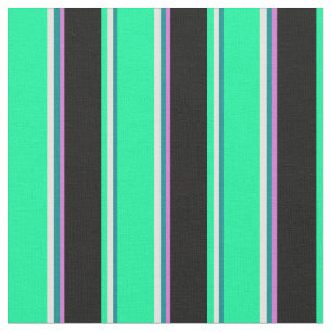 Dunkler Cyan, hellgelb, grün, schwarz und orchid Stoff