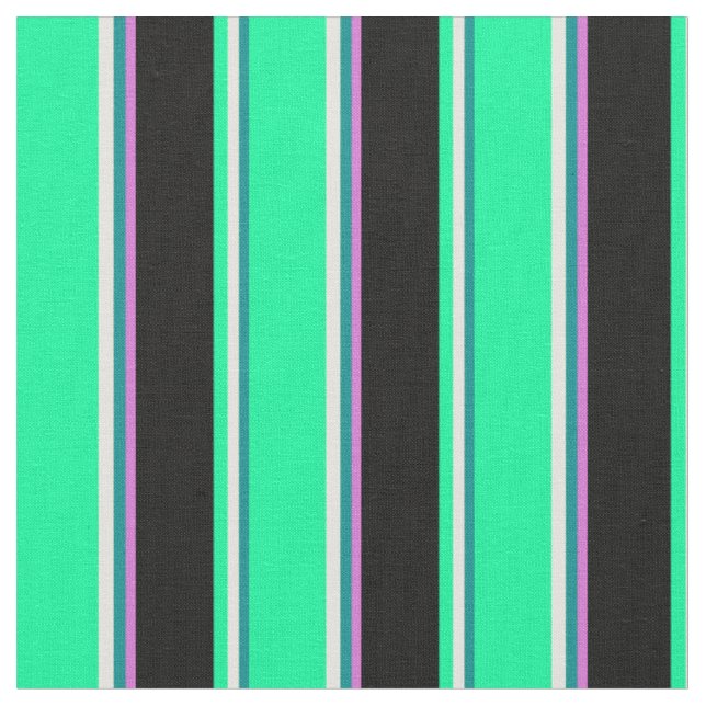 Dunkler Cyan, hellgelb, grün, schwarz und orchid Stoff (Nahaufnahme)
