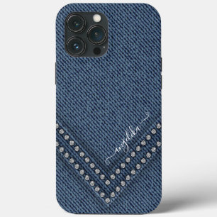 Dunkler Denim mit V-Shape-Rhinestones Case-Mate iPhone Hülle