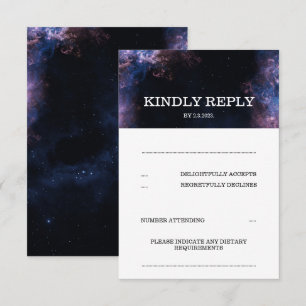 Dunkler eleganter Weltraum-Galaxie-Himmels-Themen- RSVP Karte