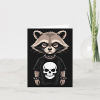 Dunkler Emo-Waschbär mit Totenkopf-Punk-Stil Alter