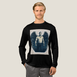 Dunkler Engel Krieger | Schwarzes Vollärmel-T-Shir Tri-Blend Shirt