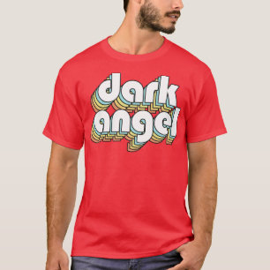 Dunkler Engel Retro Rainbow Typografie verblasster T-Shirt