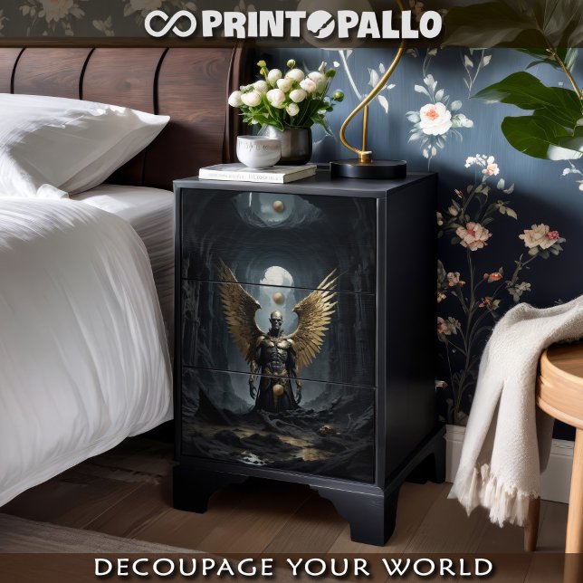 Dunkler Erzengel aus dem Toten Land Seidenpapier (Von Creator hochgeladen)