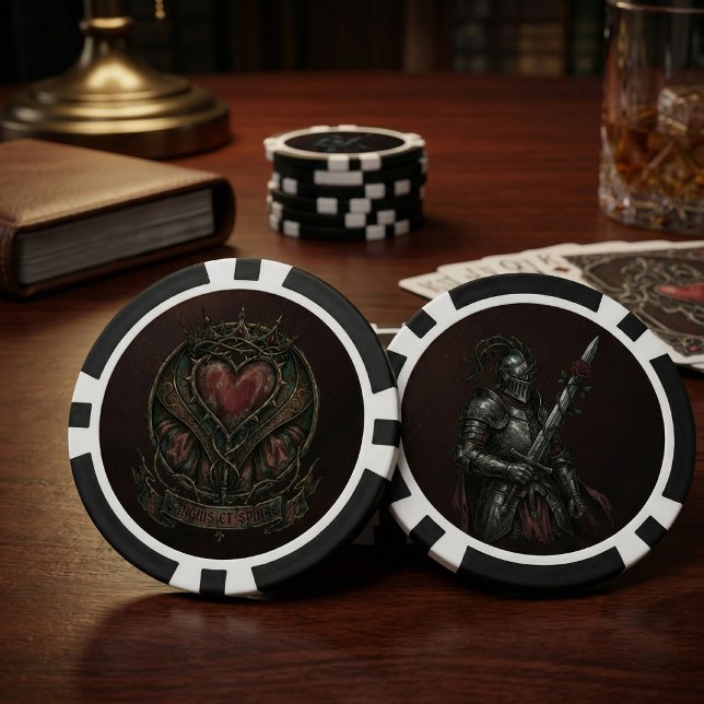 Dunkler Fantasy-Ritter & Sigil-Gotik-Token Pokerchips (Von Creator hochgeladen)